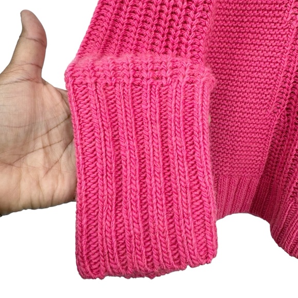 Banana Republic Mixed Stitch Turtleneck Sweater Merino Wool Alpaca Pink Large - Picture 3 of 6